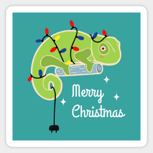 Chameleon Christmas Tree With Merry Christmas Message Sticker